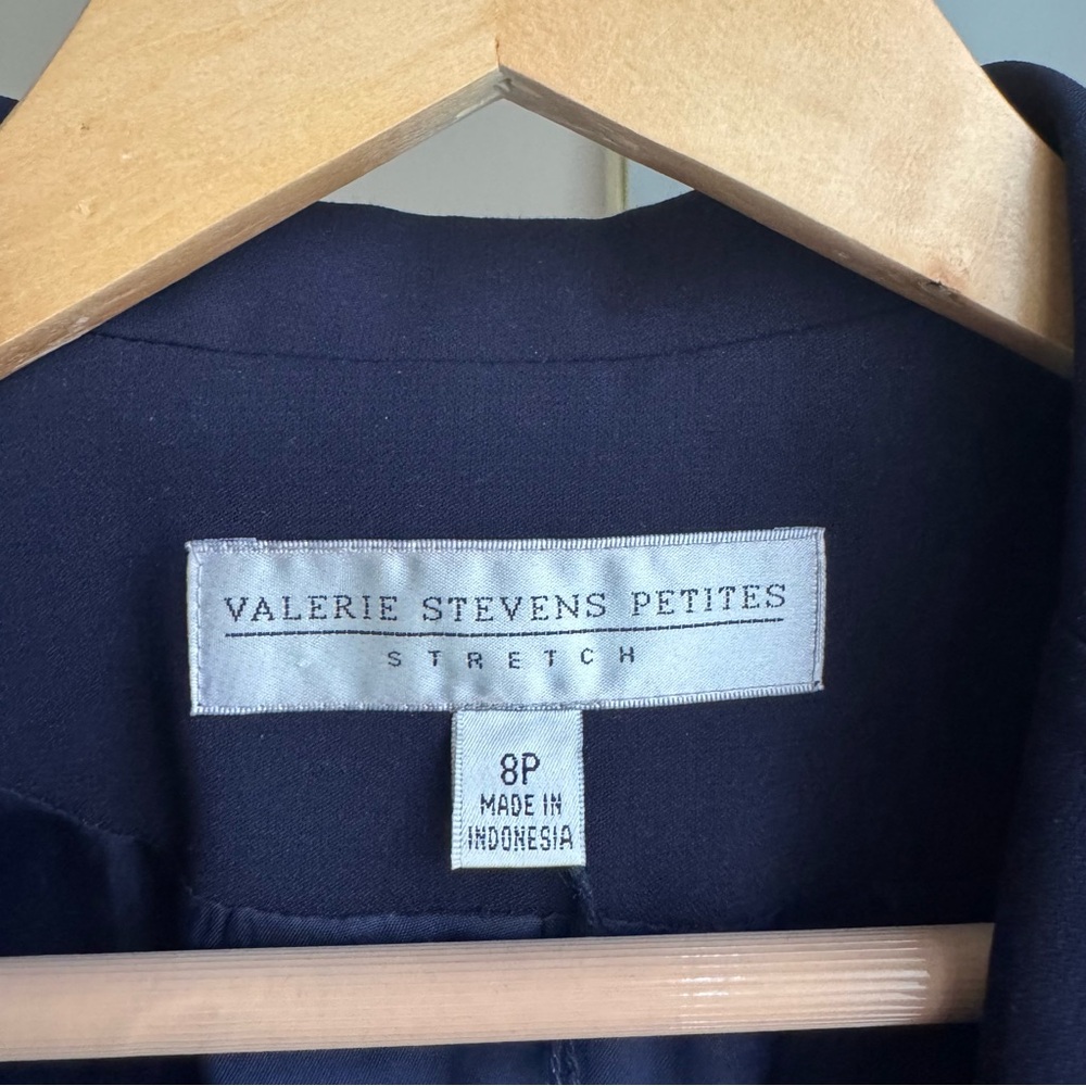 Valerie Stevens Vintage Navy Blue Blazer Size 8 Petite - Picture 5 of 10